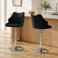 Swivel Upholstered Bar Stool with Iron Frame-165813845-165813847