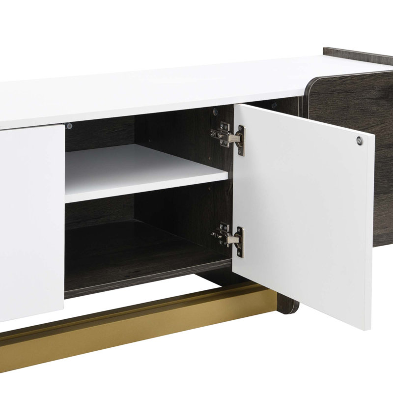 Ensemble 2 pièces de meuble télé et table basse Modern Light Luxury, Blanc