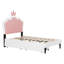 Lit taille tapissier Princess avec tête de lit couronne et 2 tiroirs, lit plateforme avec tête de lit et pied de lit