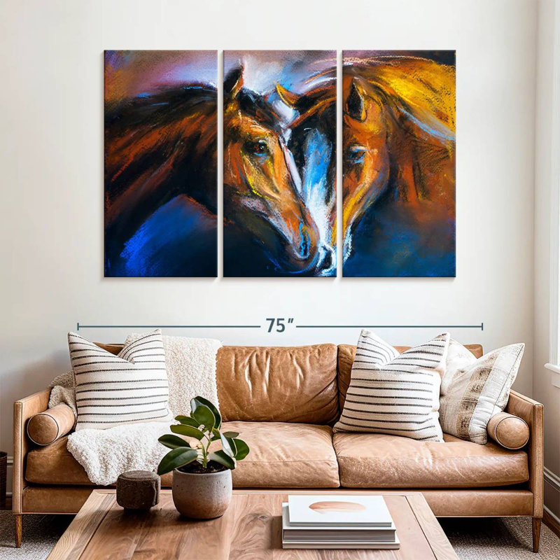 Brampt Loving Horses, 42" H x 65" W