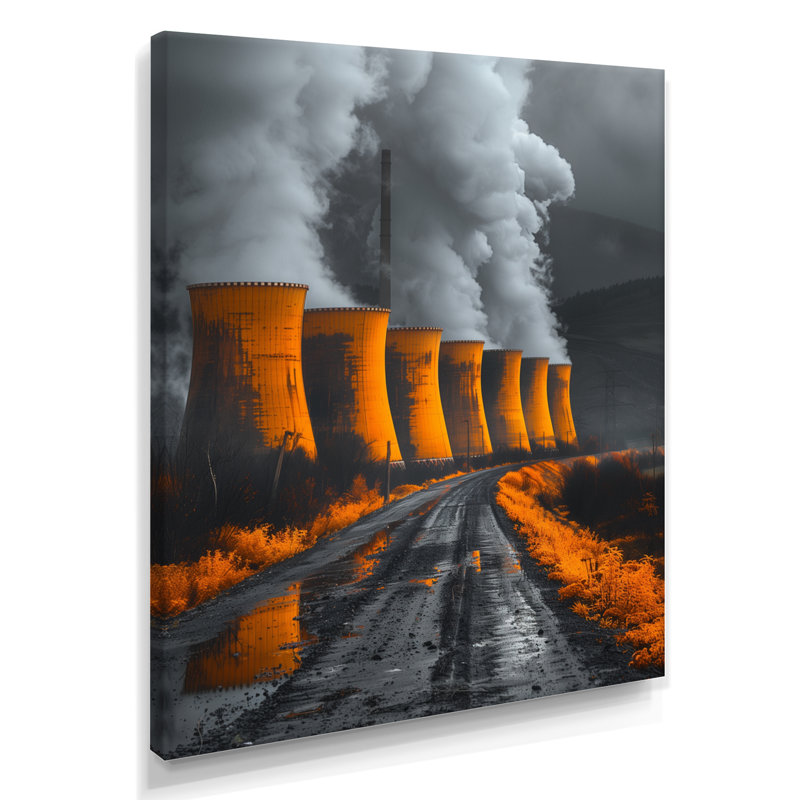 «I Power», impression d'art mural gris et jaune, Toile tendue, H 30 po x l 40 po