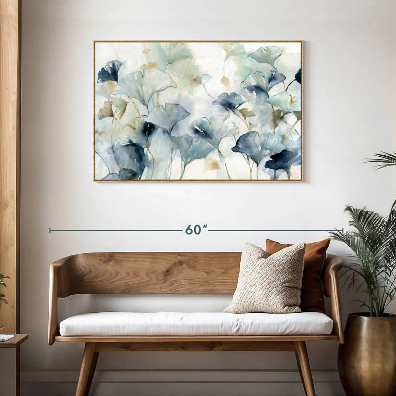 Ginkgo Glorieux, Cadre flottant en bois naturel, 43" X 29"