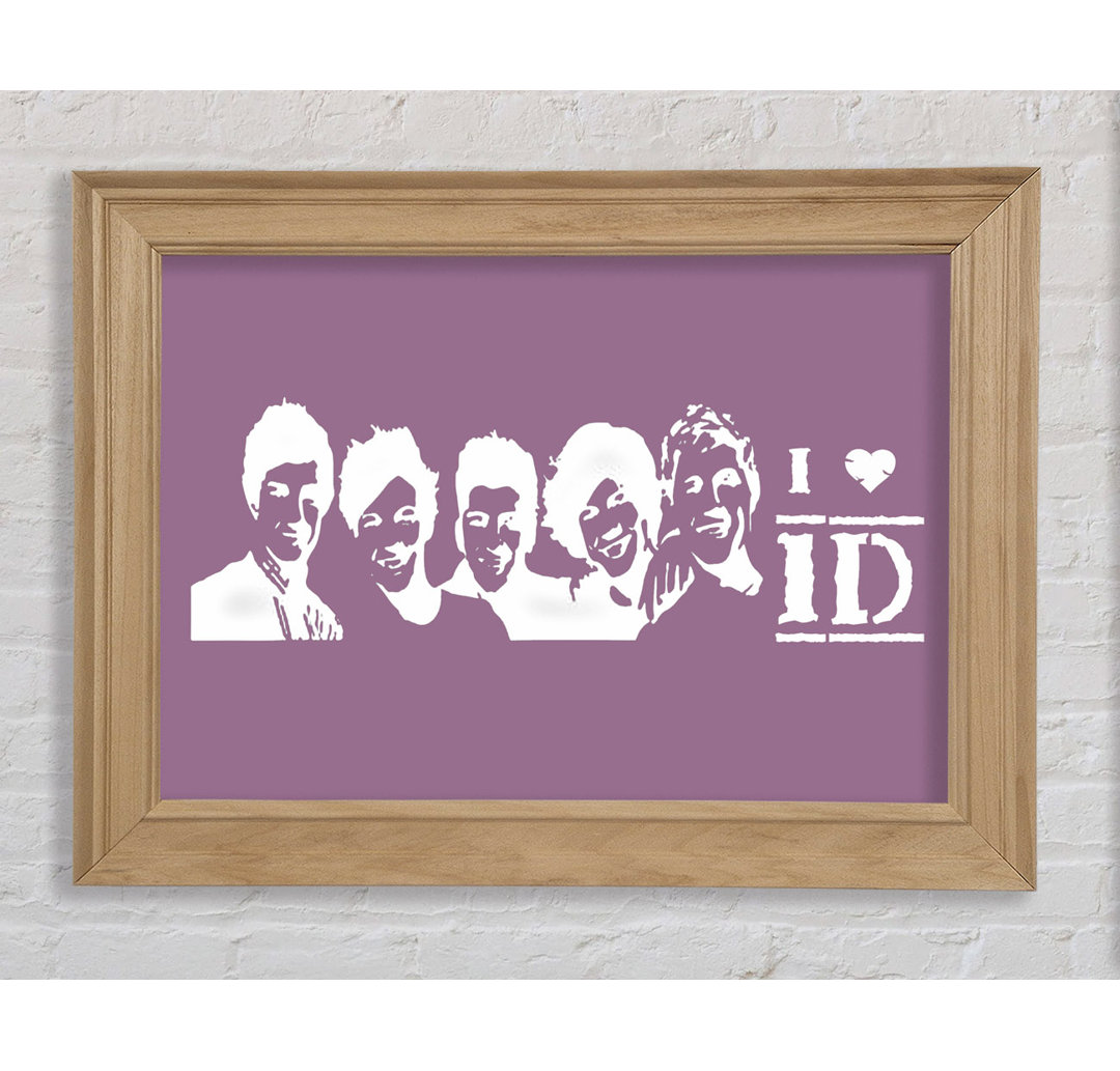 Musik Zitat I Love 1 Direction Dusty Pink - Einzelbildrahmen Kunstdrucke