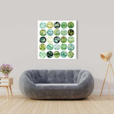 Cercles verts - Toile de formes minimalistes pour la décoration intérieure