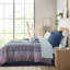 Édredon simple TG et drap - imprimé médaillon bleu marine, matériau, motif d'accessoires de lit inclus, microfibre douce, taies décoratives brodées