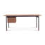 Bureau rectangulaire en placage de bois bleu avec tiroirs, table rectangulaire de 71 po de large brun