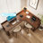 Tan Rectangular Solid Wood desks-107288381-107288379