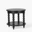 Isabel Spindle Round Black Acacia End Table