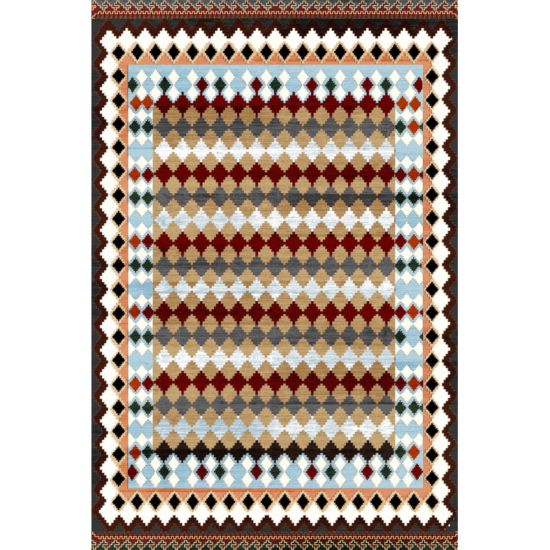 Stylish Woven Carpet (4 x 6 Feet), 100% Polyester, 0.3 in Pile Height | Antibacterial, Non-Slip PVC Dot Underside | Machine Washable, 3D Digital Printed Design | Perfect for Living Room, Bedroom & Office Decor