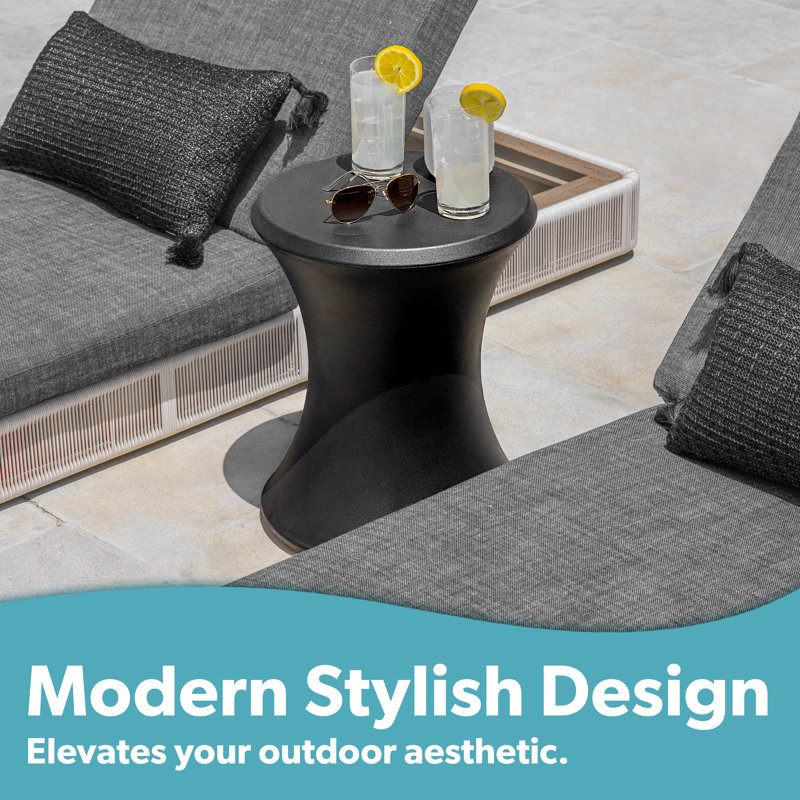 Table d'appoint d'extérieur moderne Coast, Noir