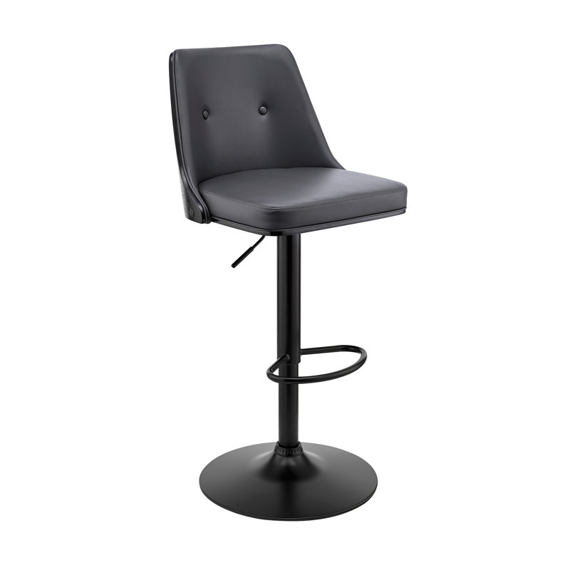 Tabouret de bar Mulaykah Mid-Century, Noir, Gris
