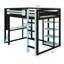 Lit mezzanine avec bureau intégré, tablettes, prise de courant et éclairage RVB-1667611860