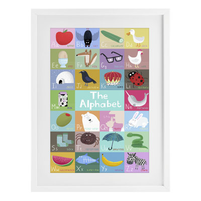 First Words Alphabet Framed Print Under Glass, design by Carla Daly