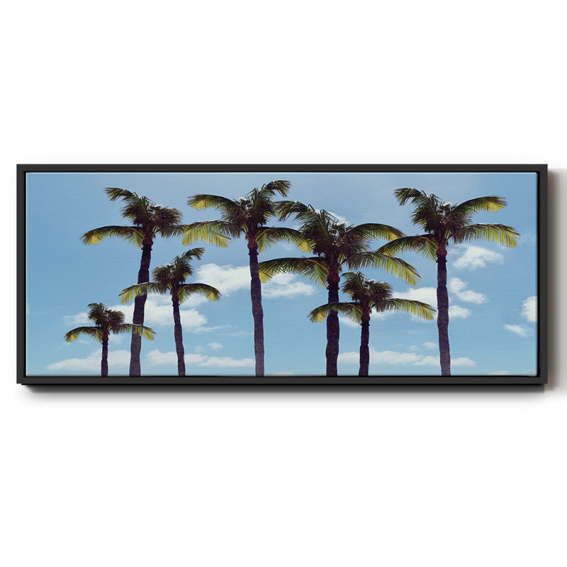 Paradise Palms, reproduction d'art sur toile, H 12 po x l 30 po x P 1,5 po, Noir