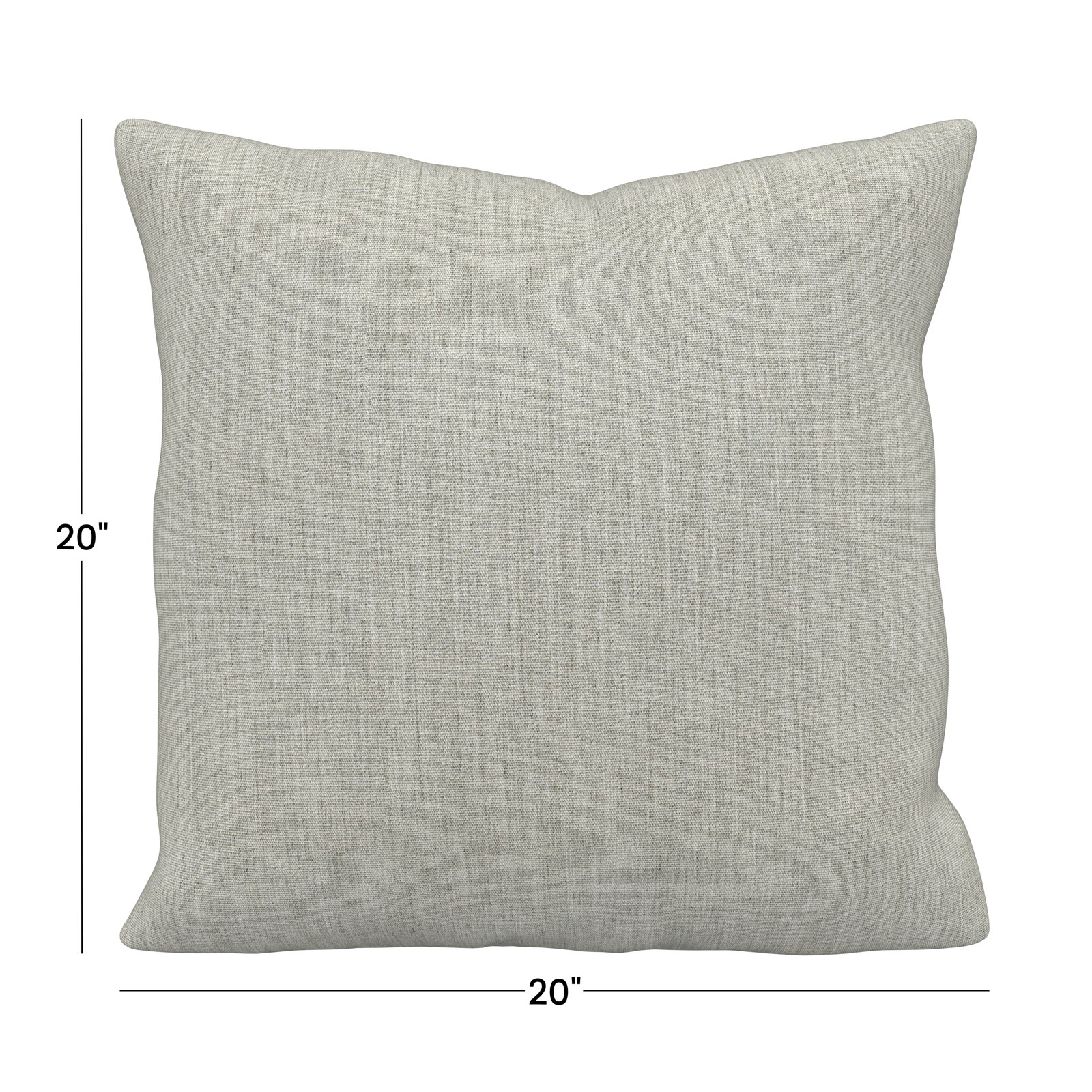 Sunbrella® Throw Pillow, Square 20", Canvas Granite Sunbrella® Canvas