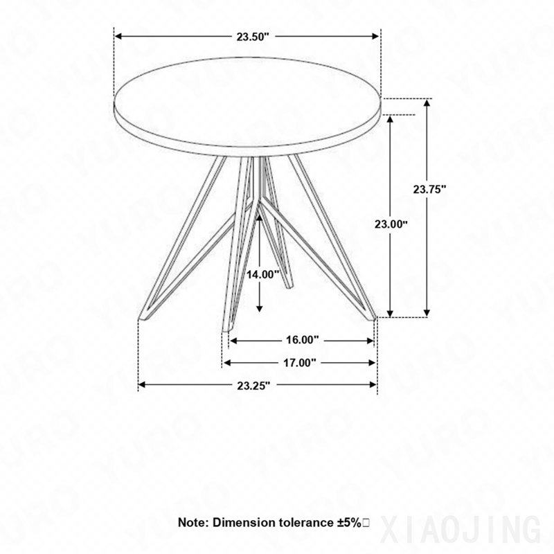 Table de bout ronde en ciment et bronze industriel