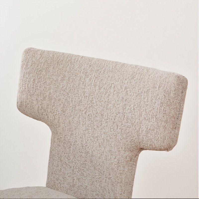 22" W Upholstered Wingback Side Chair, Beige
