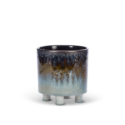 Cache-pot en argile glacée
