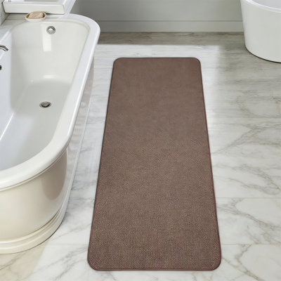 Brown  Thin Quick Dry Non-Slip Bathroom Runner Rug, 24X60 Inch