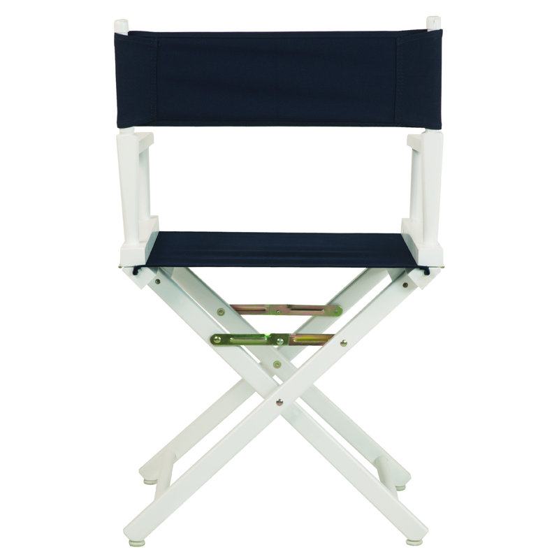 18" Folding Director Chair, Navy Blue, White
