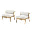 Chaises longues confortables pour le patio, finition teck en métal et fer, ensemble de patio moderne