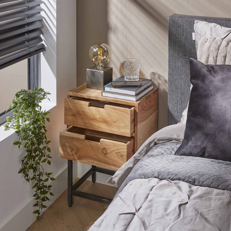Oriska 2 Drawer Bedside Table