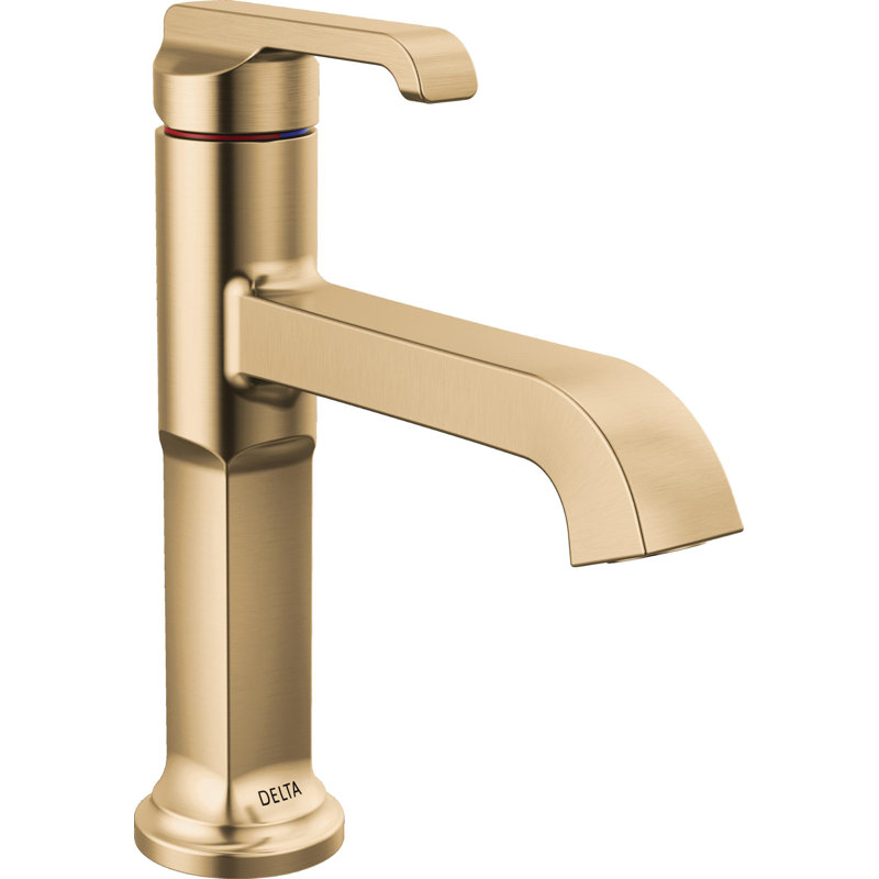 Robinet pour salle de bain à un trou Tetra, robinet de salle de bain à poignée simple avec ensemble de bonde, Bronze