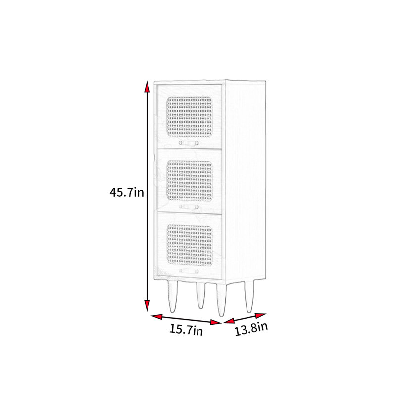Dayde, (3 Shelves) 45.7"H x 15.7"W x 13.8"D