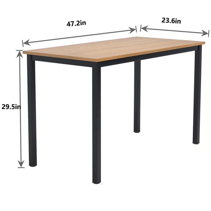 Bureau Adero, Teck / Noir, H 29,5 po x l 47,2 po x P 23,6 po