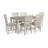Mereworth 7 Piece Dining Table Set | Rectangular Wood Top and 6 Ladder-Back Chairs | Dual Tone Weathered White Brown-935137875-931307553