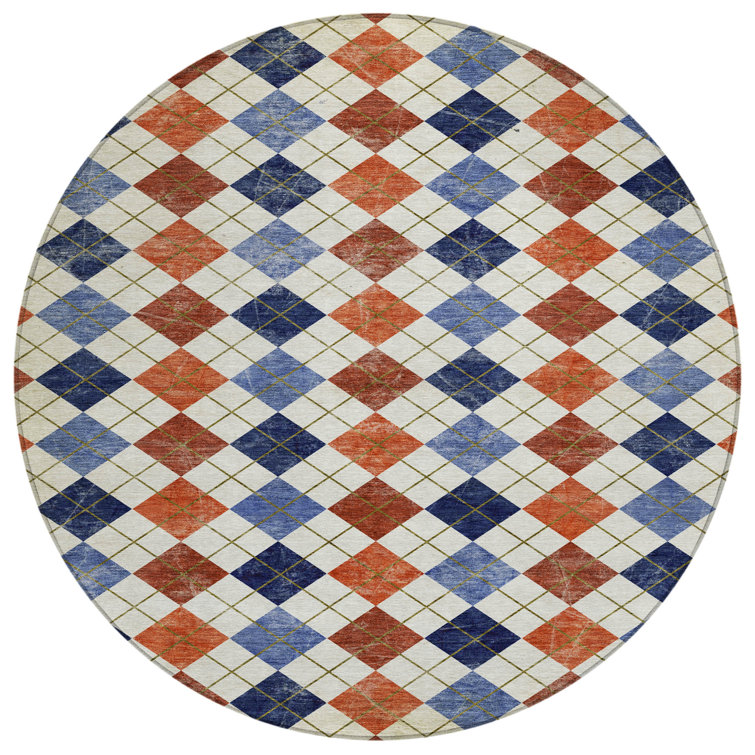 Machine Washable Indoor/Outdoor Kaczor ACN2237 Geometric Rug
