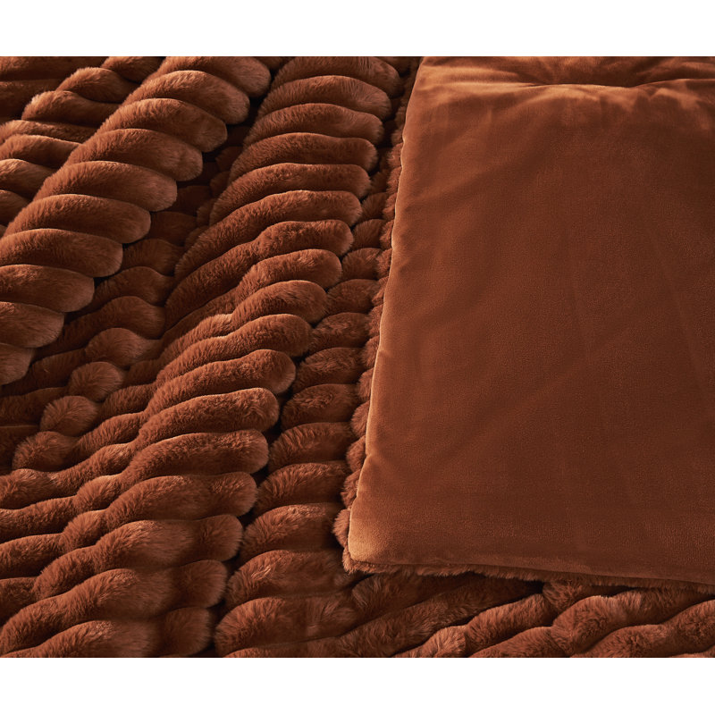 Ensemble d'édredon en velours Frye, Full/Queen Comforter Set, Rust
