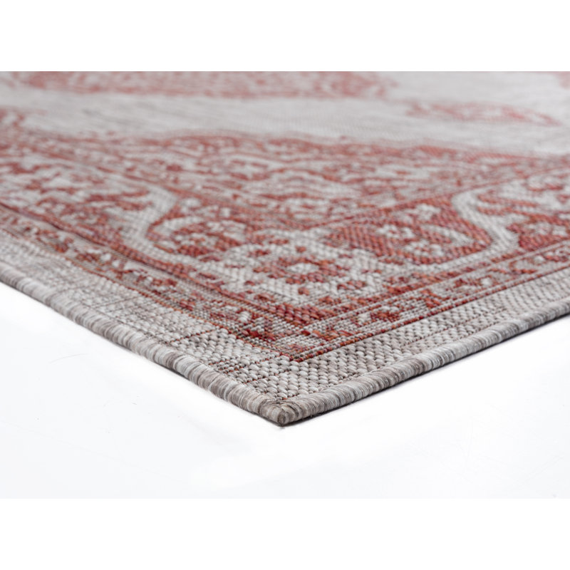 Tapis oriental en terre cuite Mcclinton, Rectangle 5 pi 3 po x 7 pi 6 po