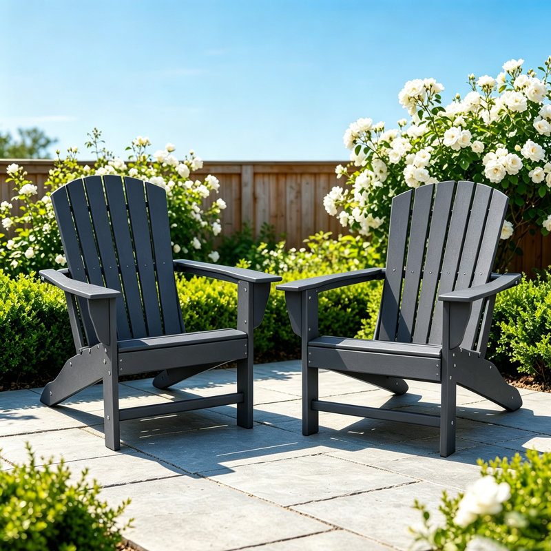 Hdpe Outdoor Adirondack Chair (set Of 4 ), Gray