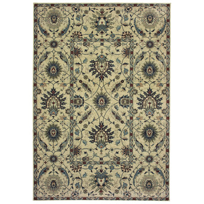 Tapis oriental ivoire / bleu marine Salgado