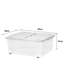 Wham 30L Plastic Storage Box with Wheels and Folding Lid Pack of 3 Clear/Cool Grey
