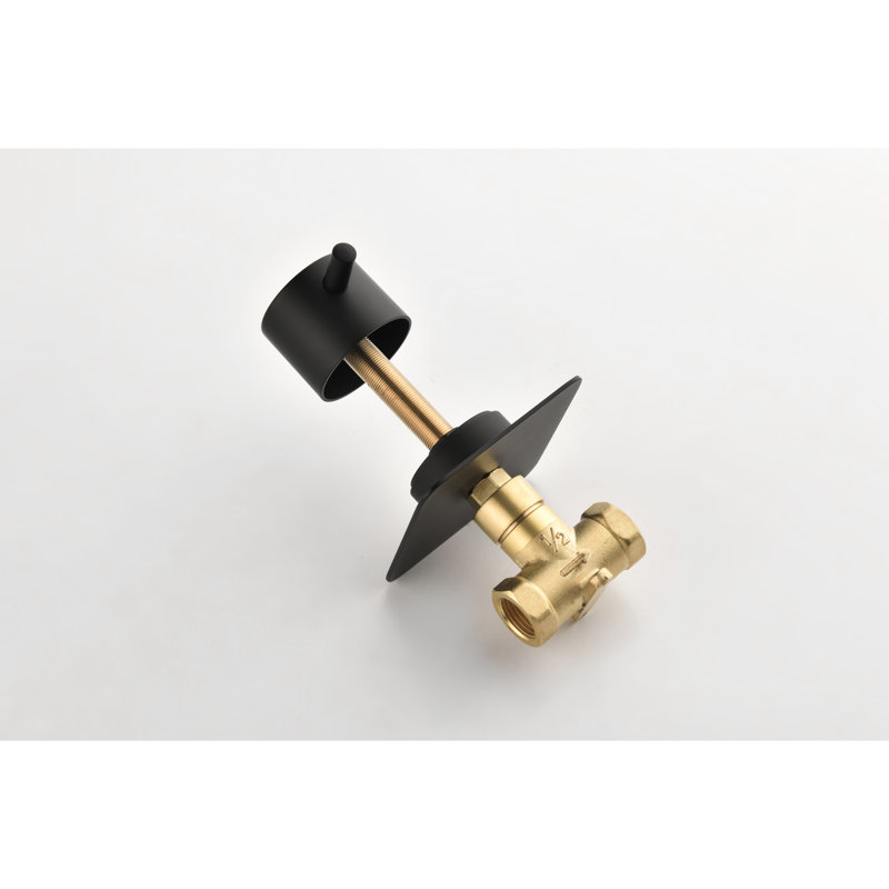 3/4" Extra High Flow Shower Volume Valve, Adjustable Brass Handle, Matte Black, Metal, Precise Flow, Temperature And Regulation Cast Metal Control, Accurate
