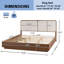 Lit plateforme en bois avec tête de lit double rembourrée Seabrook-137475372