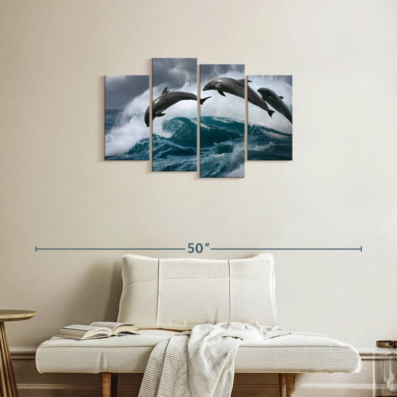 Brampt Wave Riding Dolphins, 22" H x 36" W