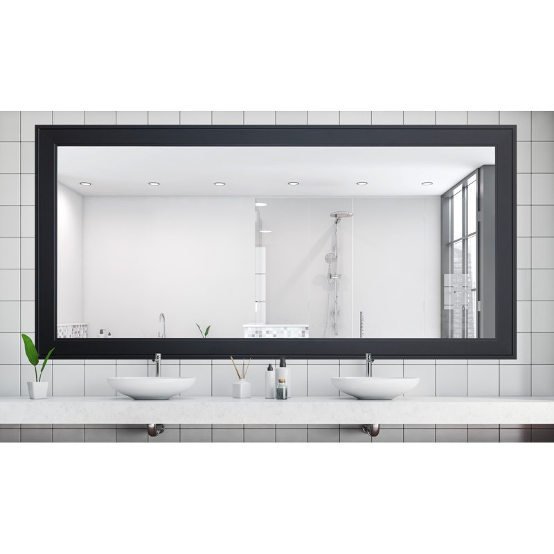 Bornhardt Engineered Wood Wall Mirror, 39" x 72", Black