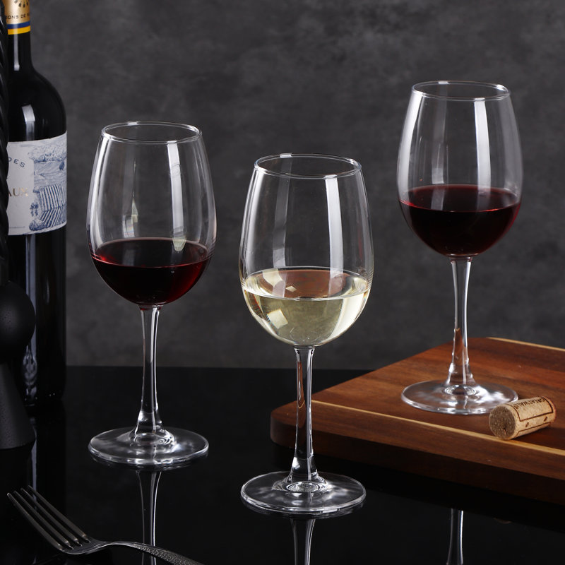 Verres à vin blancs Lorren Home Trends, verre transparent, capacité de 13 onces, long pied, ensemble de 6