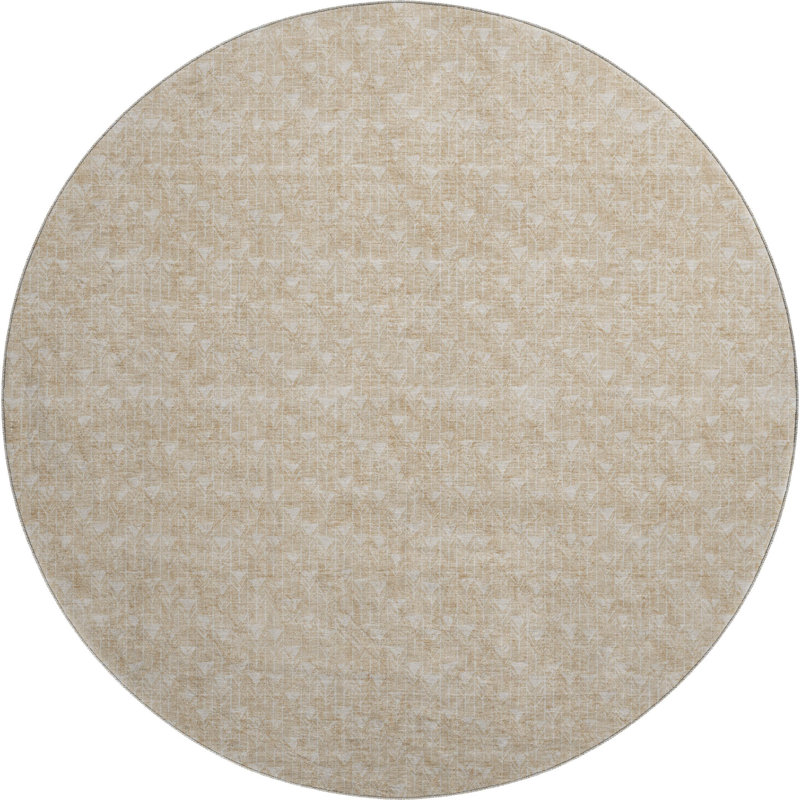 Premium Machine Washable Cerrito AMF514 Beige Rug, Round 8'