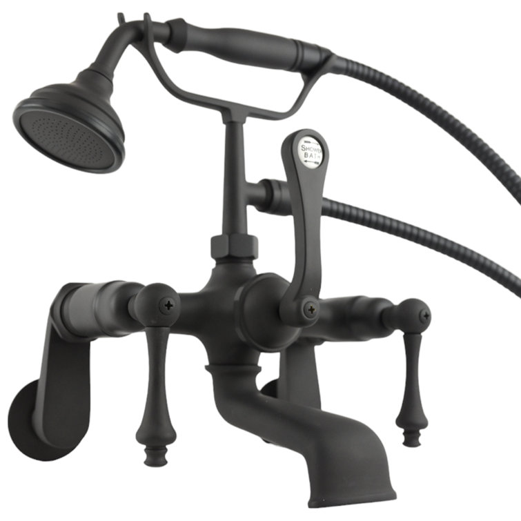 P1014 British Telephone Tub Faucet with Metal Handheld Shower and Lever Handle