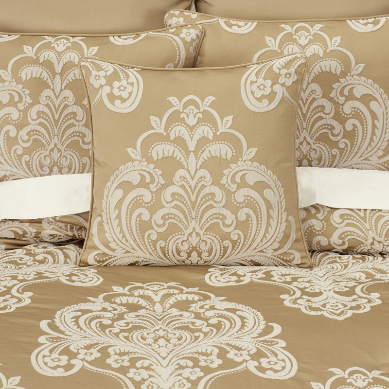 Coussin décoratif carré Potenza, H 20 po x l 20 po, Doré