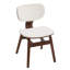 Chaise d'appoint rembourrée en tissu Boucle, blanc et noyer