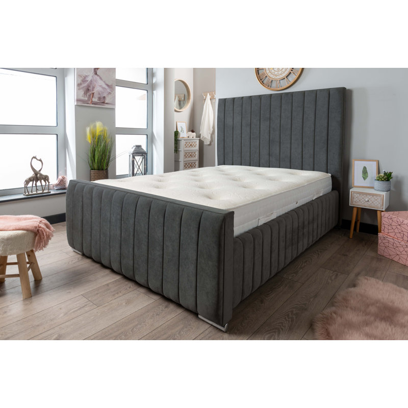 Aalysia Upholstered Ottoman Storage Bed, Steel, Super King (6')