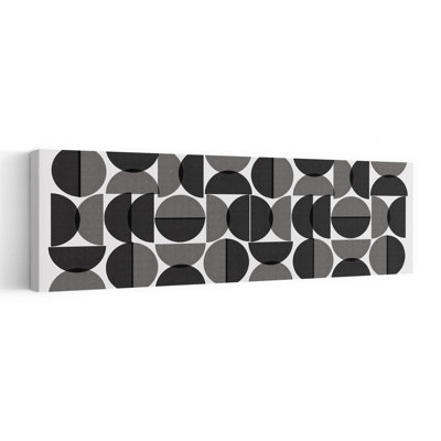 Art mural contemporain géométrique abstrait à motif de cercle monochrome