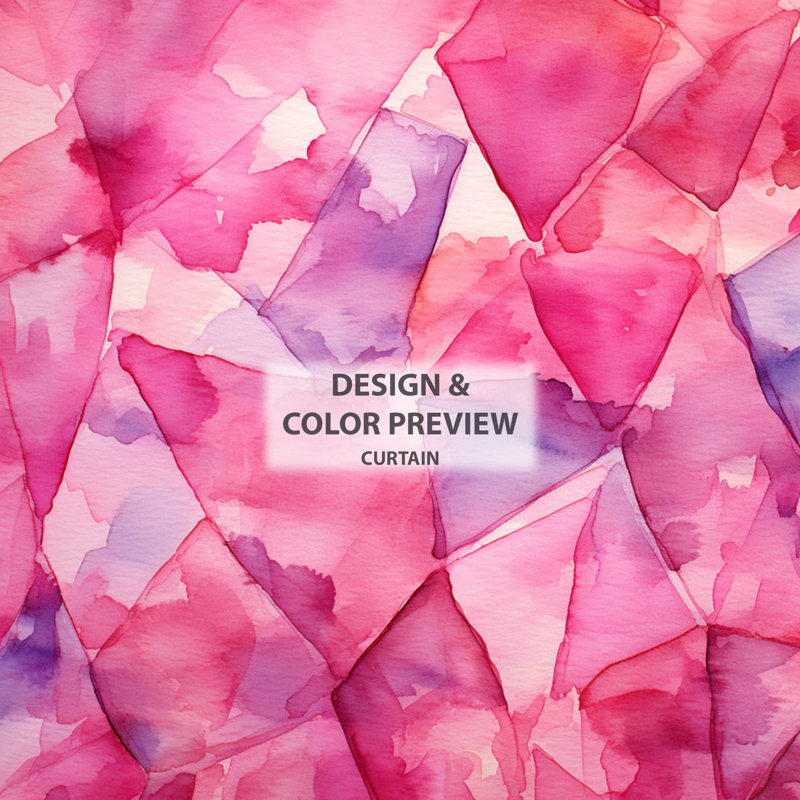 Abstract Curtain Panel, Pink Gemstone Pattern Blackout Decor - Pink Gemstones Fusion II, 52" W x 108" L