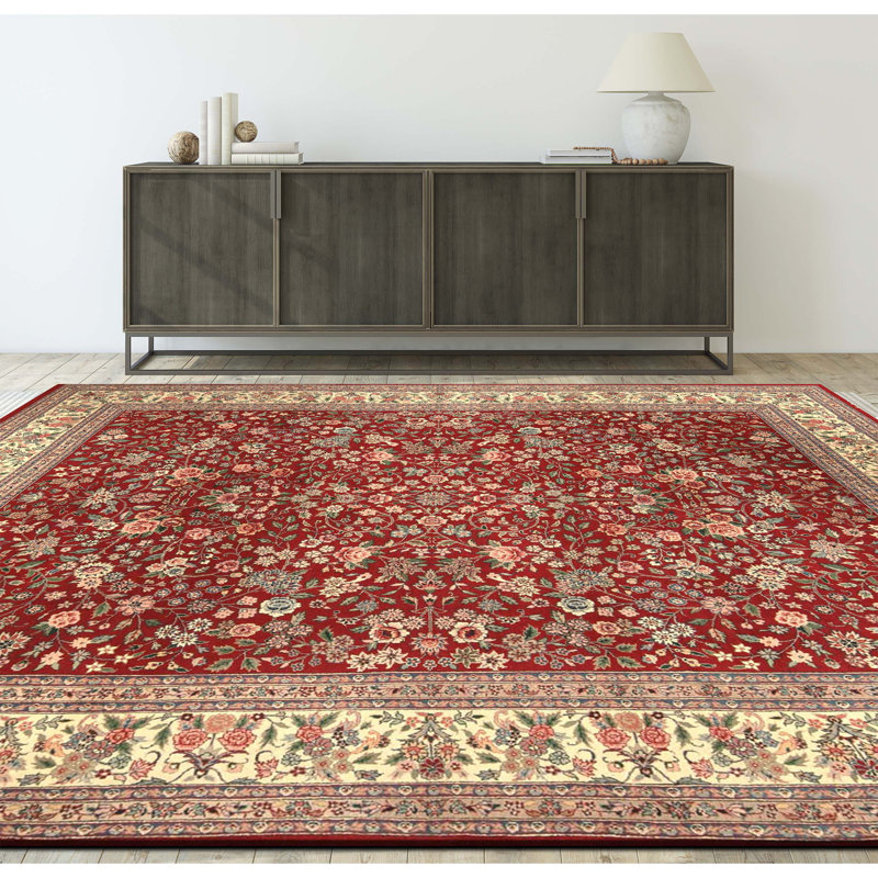 Tapis rouge noué à la main de haute qualité
