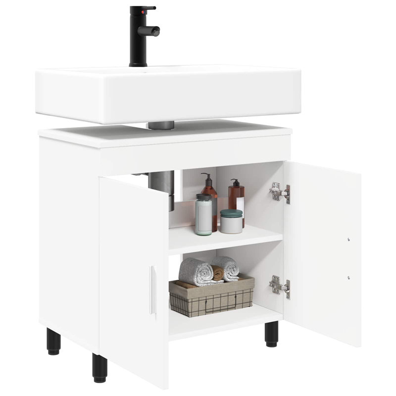 60cm Bathroom Vanity Base Only, White